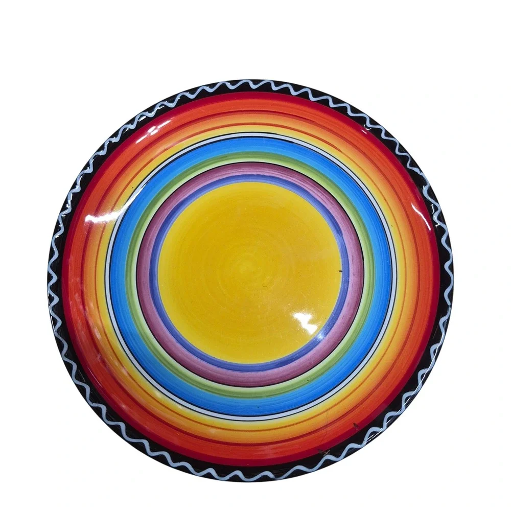 Certified International Nancy Green Fiesta Stripe Ceramic Dinner Plate